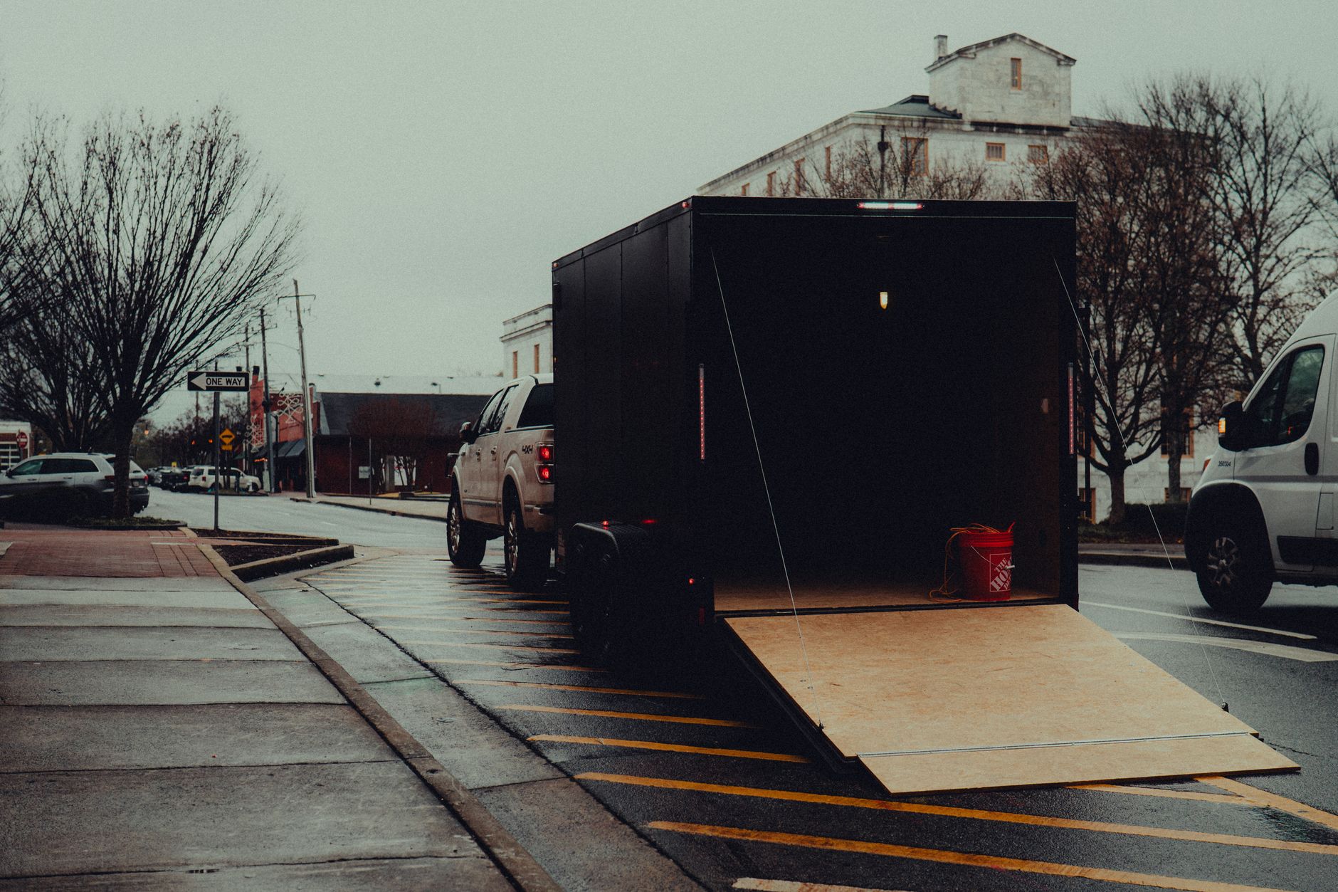 6x12 enclosed cargo trailer, ramp door — view 1